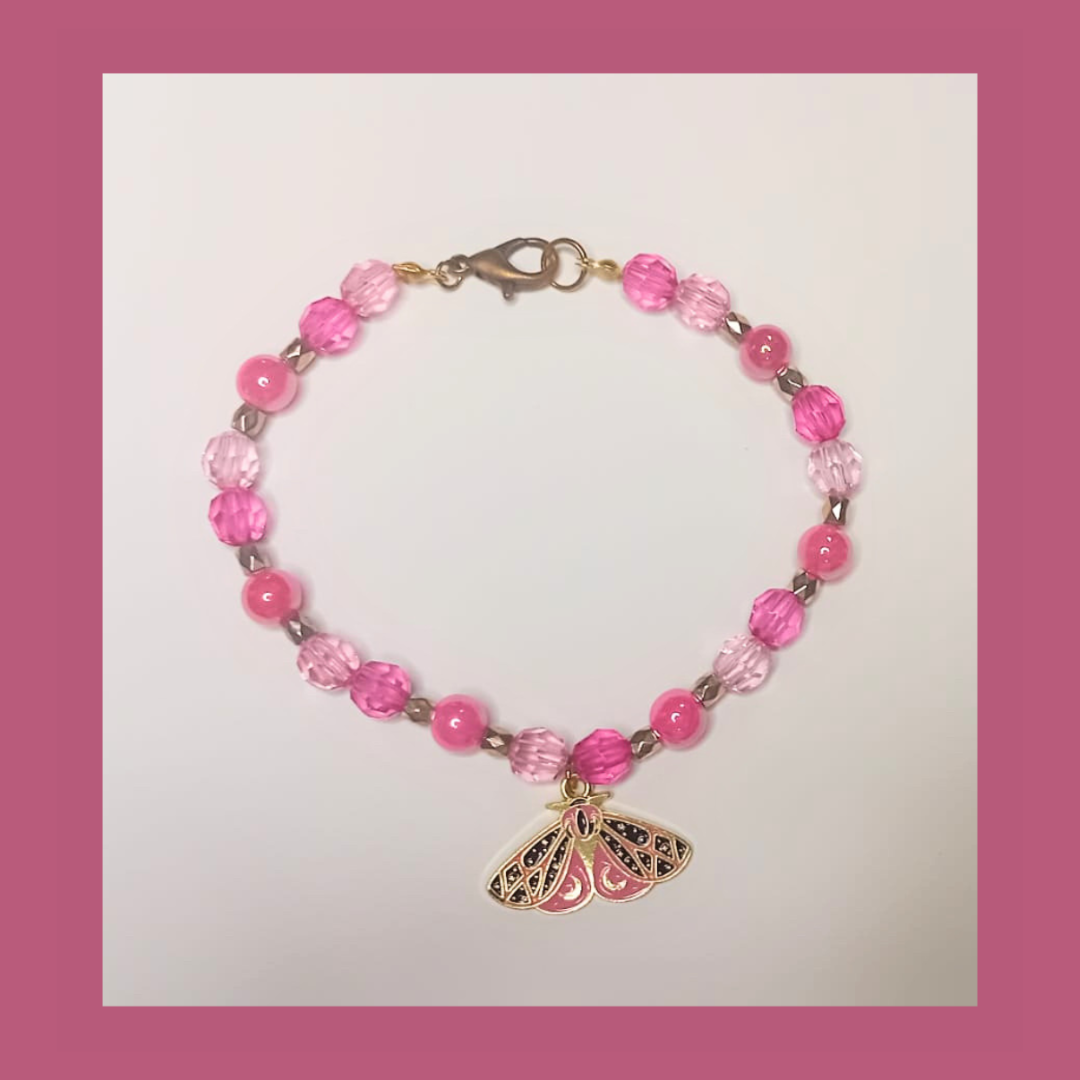 Pink moth bracelet