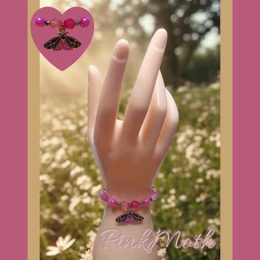Pink moth bracelet