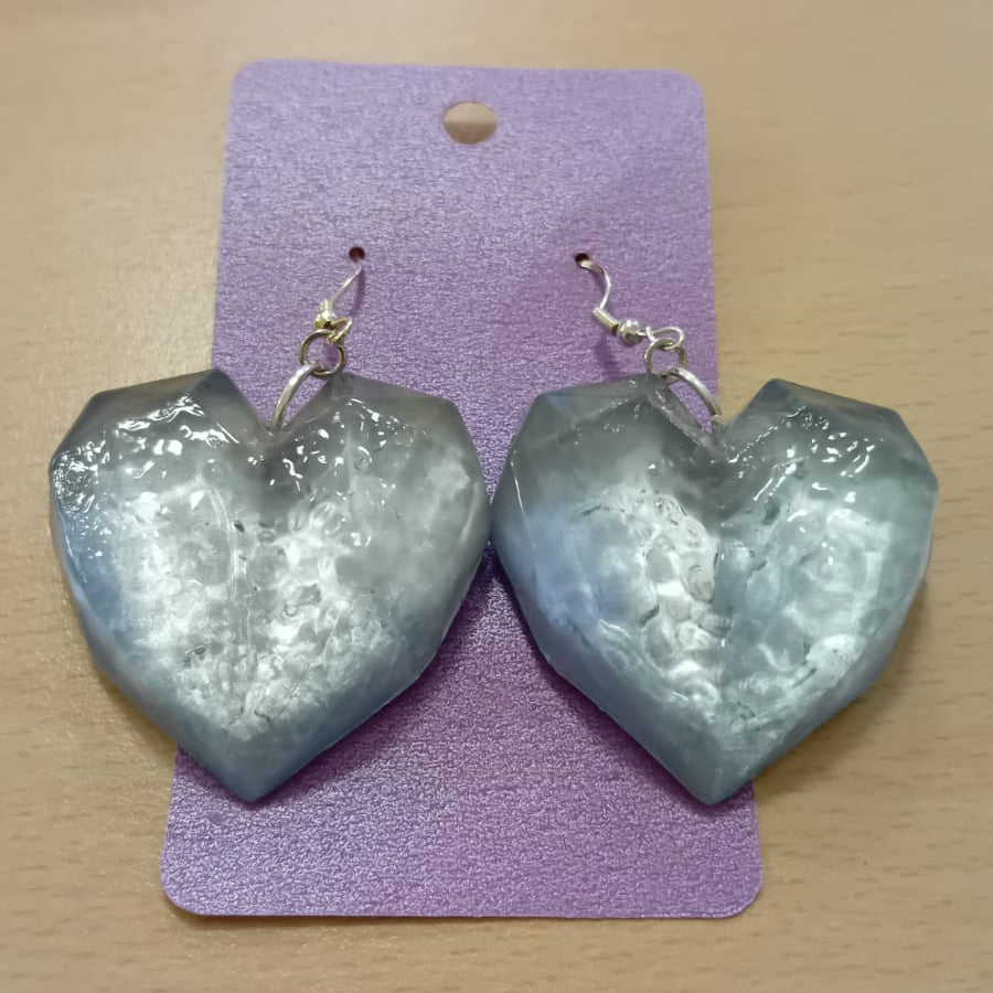 Ice heart earrings