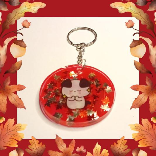 Doggy Autumn Red Keychain