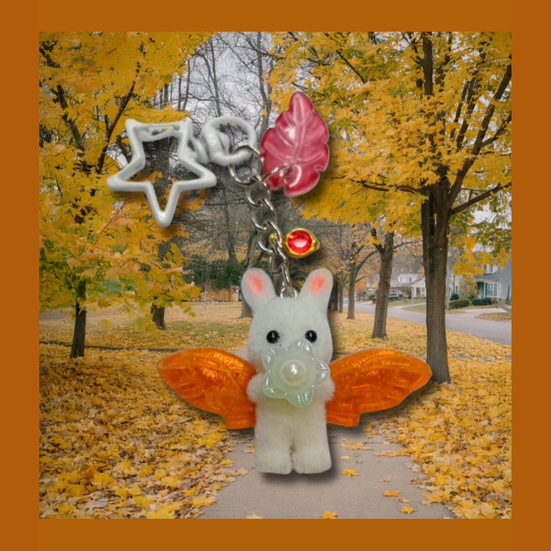 Autumn fairy bunny keychain