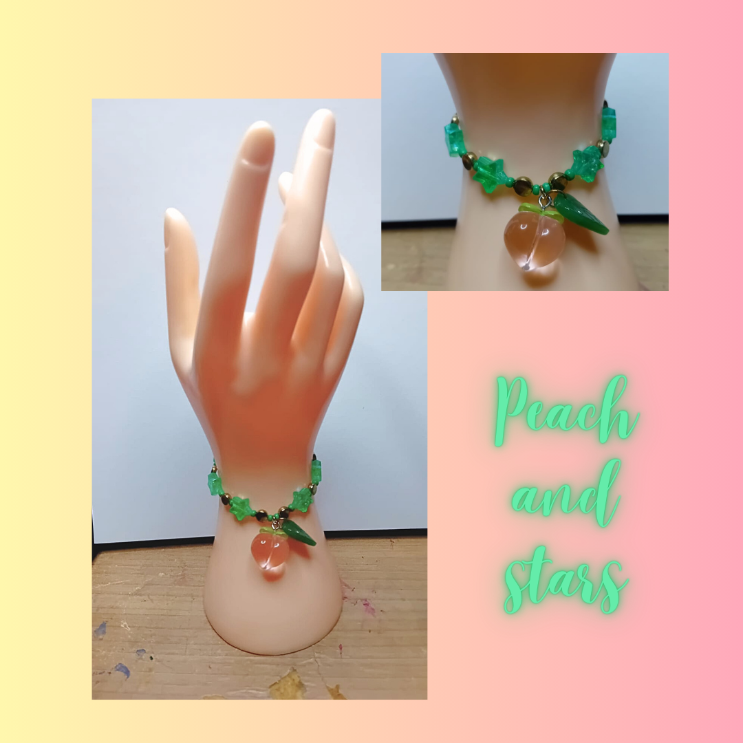 Peach and stars bracelet