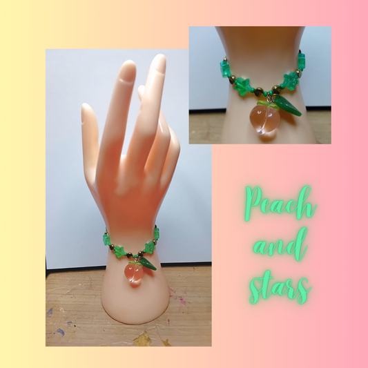Peach and stars bracelet