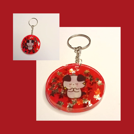 Doggy Autumn Red Keychain