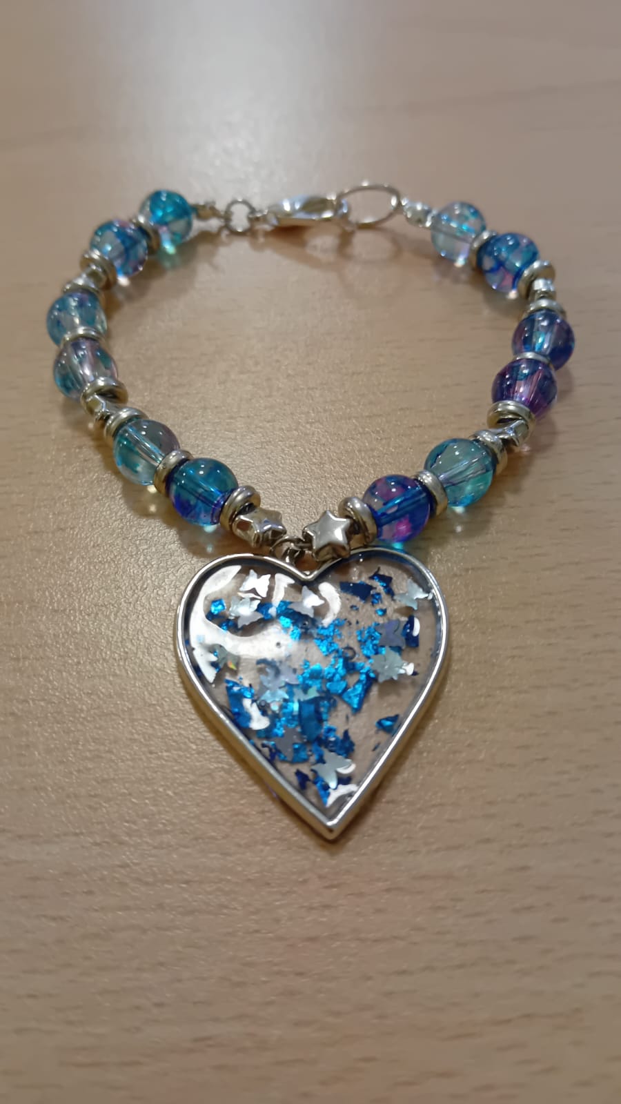 Blue heart bracelet