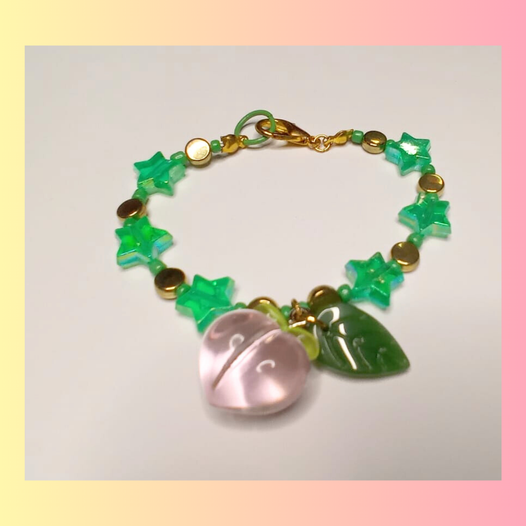Peach and stars bracelet