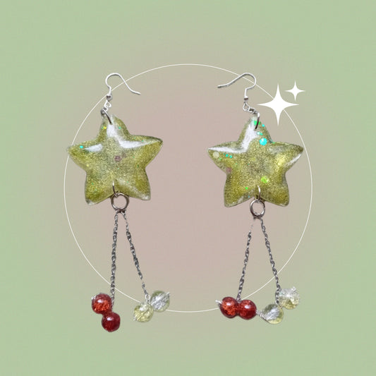 Green Star earrings