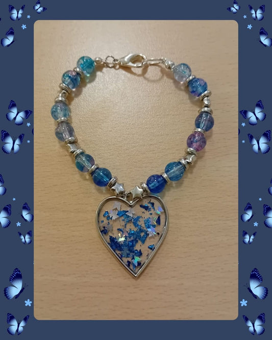 Blue heart bracelet