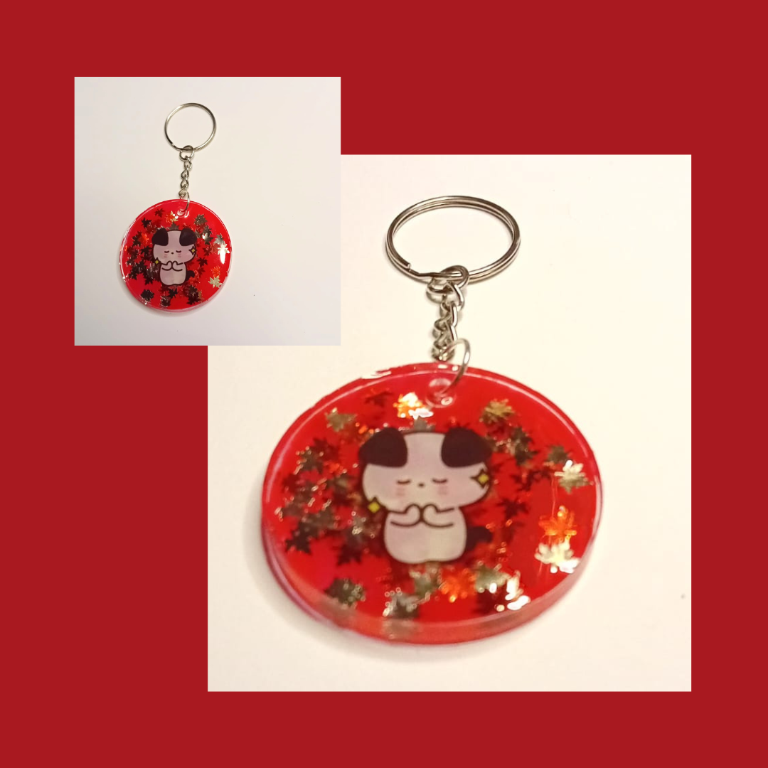 Doggy Autumn Red Keychain
