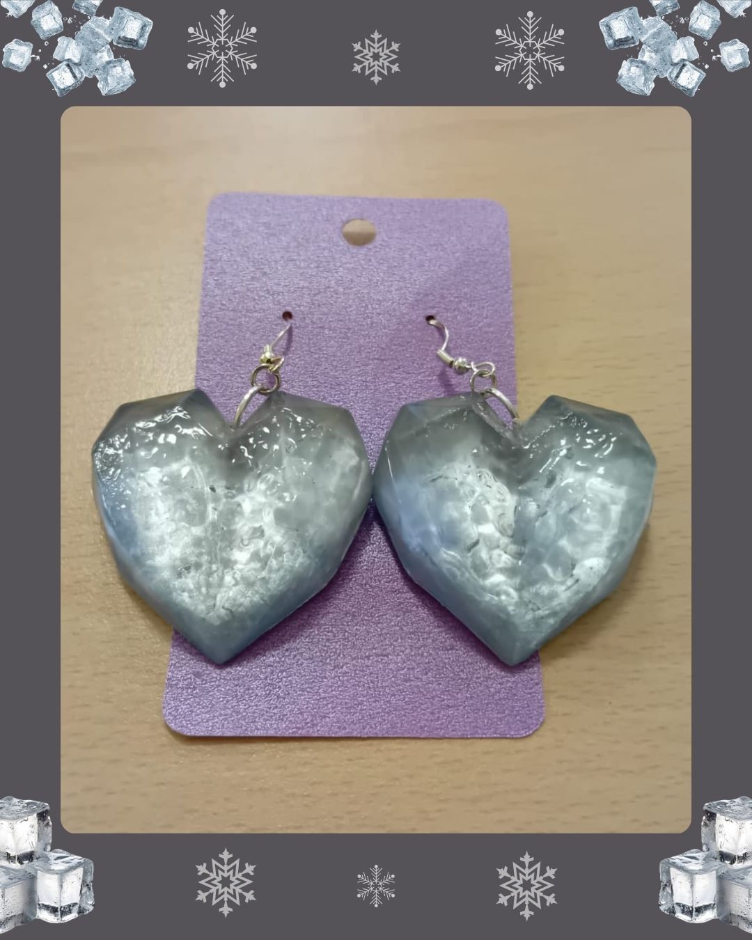 Ice heart earrings